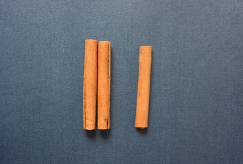 cinnamon sticks isolated on a dark background