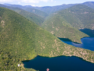 Aerial view of Vacha (Antonivanovtsi) Reservoir, Bulgaria