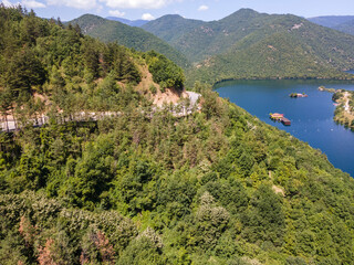 Aerial view of Vacha (Antonivanovtsi) Reservoir, Bulgaria