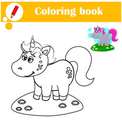 Games for children. Unicorn coloring page