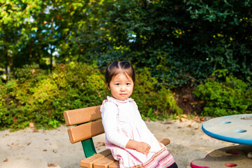 portrait of a little child in the park