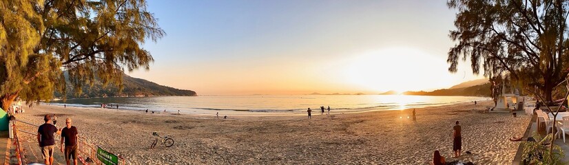 Fototapeta premium Sundown landscape at Pui O beach