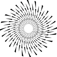 Fototapeta premium Radial white speed lines in round form. Vector illustration. Fireworks. Star rays. Explosion. Design element for prints, web, template, logo, tattoo and pattern. Trendy design element