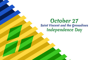 Fototapeta premium October 27, Independence Day of Saint Vincent and the Grenadines vector illustration. Suitable for greeting card, poster and banner.