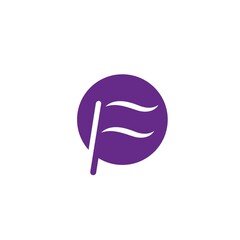 flag icon vector f letter concept design template