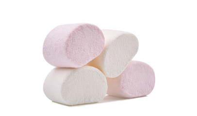 Marshmallows isolated on white background.