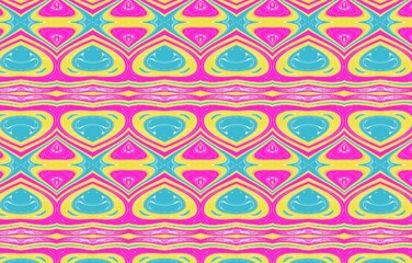 Colorful abstract pattern for textile and design.Full color pattern with geometric pattern.Abstract ethnic ikat background