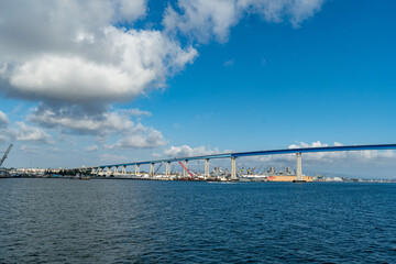Coronado Bridge - Connecting San Diego and Coronado.  The bridge goes over the San Diego Bay that feeds into the Pacific Ocean
