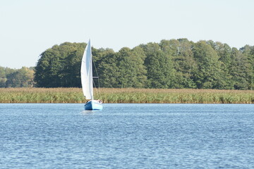 Jezioro Wigry. Jacht - żaglówka. Polska - Podlasie. © Rafa