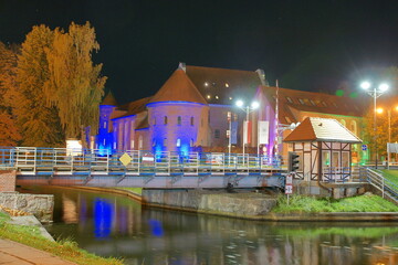 Giżycko. Zamek prokuratorski, most obrotowy. Polska - Mazury - Warmia. © Rafa