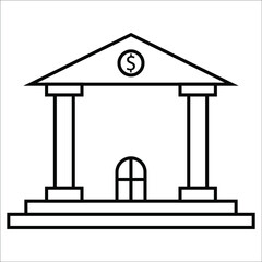 Bank vector Icon. Business centre vector illustration on white background. color editable eps 10