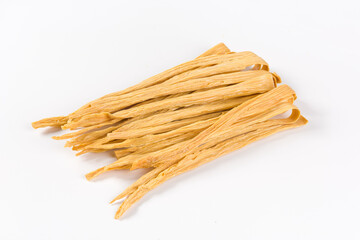dried beancurd stick isolated on white background