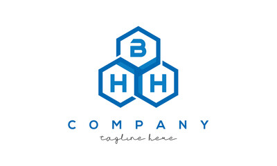 BHH three letters creative polygon hexagon logo