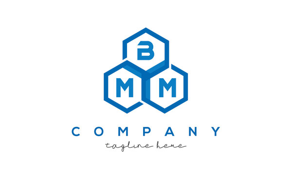 BMM three letters creative polygon hexagon logo