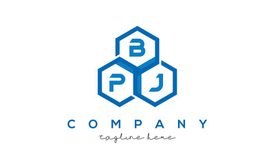 BPJ three letters creative polygon hexagon logo