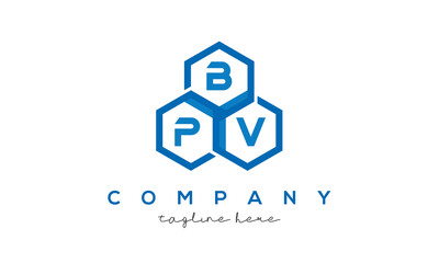 BPV three letters creative polygon hexagon logo