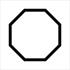 octagon shapes with outlines and fill colors, fields for logos or symbols, math teaching pictures. - obrazy, fototapety, plakaty