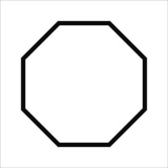 octagon shapes with outlines and fill colors, fields for logos or symbols, math teaching pictures. - obrazy, fototapety, plakaty