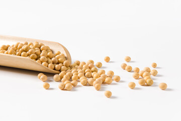 Soybean seeds isolated on white background 