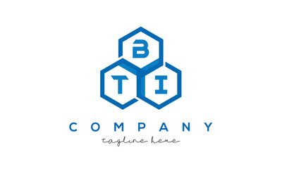 BTI three letters creative polygon hexagon logo