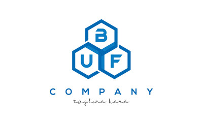 BUF three letters creative polygon hexagon logo