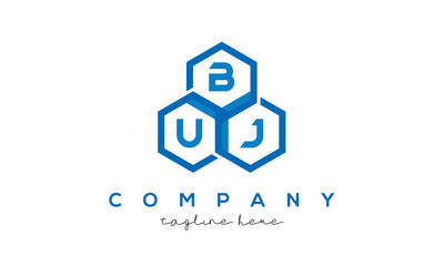 BUJ three letters creative polygon hexagon logo