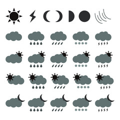 天気　アイコン　モノクロ