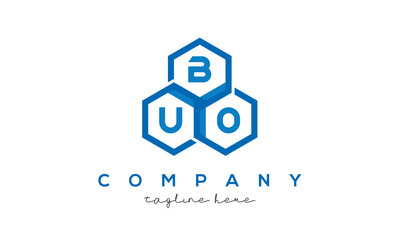 BUO three letters creative polygon hexagon logo