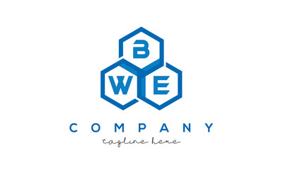 BWE three letters creative polygon hexagon logo