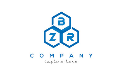 BZR three letters creative polygon hexagon logo