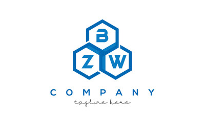 BZW three letters creative polygon hexagon logo