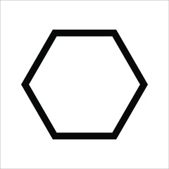 Hexagon shape element icon outline black