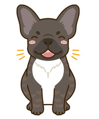 喜ぶフレンチブルドッグ（ブリンドル）