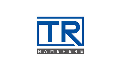 TR Letters Logo With Rectangle Logo Vector