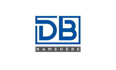 DB Letters Logo With Rectangle Logo Vector