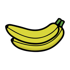 banana fruit, icon and illustration
