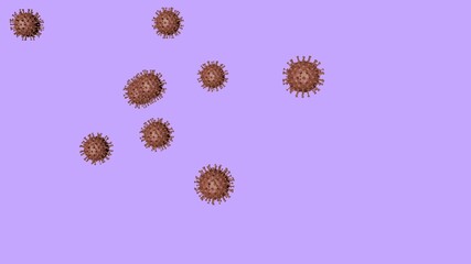 Closeup of a virus structure against clear background