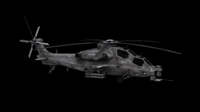 4K helicopter Looped. Alpha channel included. realistic looking all it needs is to be drop in a awesome film.