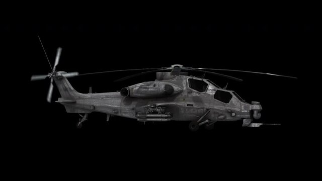 4K helicopter Looped. Alpha channel included. realistic looking all it needs is to be drop in a awesome film.