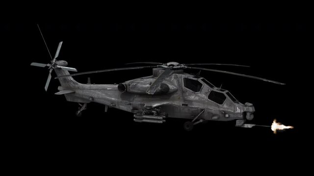 4K helicopter Shooting. Looped. Alpha channel included. realistic looking all it needs is to be drop in a awesome film.