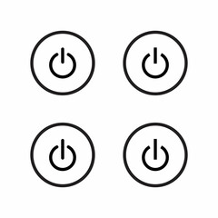 Power Button Icon Vector in Line Style. Shutdown Symbols