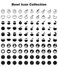 Bowl icon collection, white color background