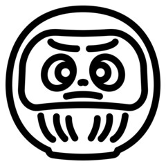 達磨　線画　ベクターイラスト