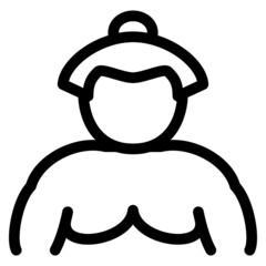 力士　相撲　線画　ベクターイラスト