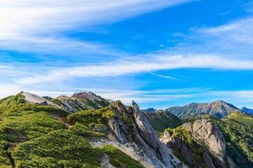 燕岳山頂付近の景色