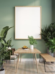 Living room interior house floor template background frame mockup design copy space 3d render