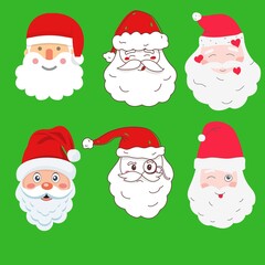 set of christmas santa claus