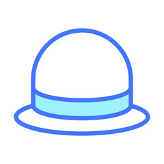 hat blue outline icon, Merry Christmas and Happy New Year icons for web and mobile design.