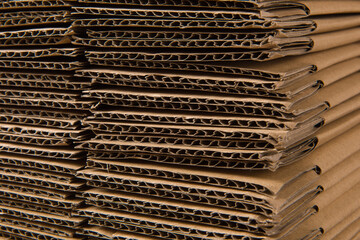 Texture of corrugated cardboard. Paper boxes.