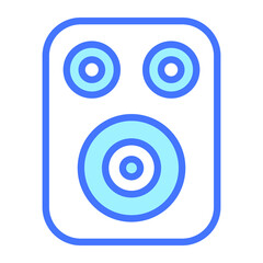 speaker blue outline icon, Merry Christmas and Happy New Year icons for web and mobile design.